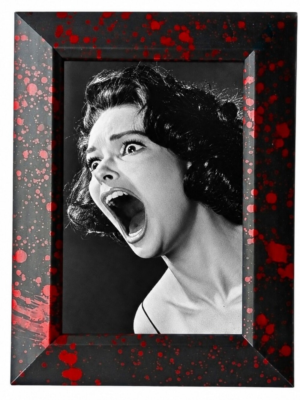 Woman Screaming Retro vintage Horror Retro Frame Photo Print Art Gothic Decor